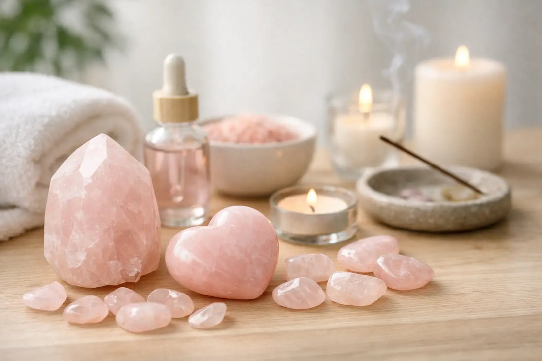 Cuarzo rosa para amor propio y ritual diario