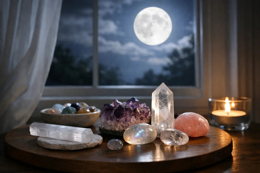 Cómo cargar cristales con luna llena en casa