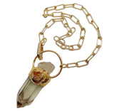 Collar de Punta de Lemon Quartz con Citrino