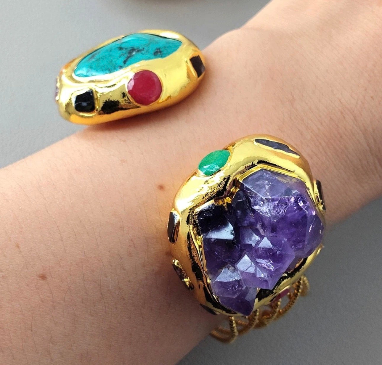 Pulsera de Amatista y Turquesa
