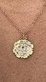 OJO Y MADRE PERLA PENDANT DORADO