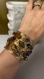 CUFF DORADO CON OJO DE TIGRES