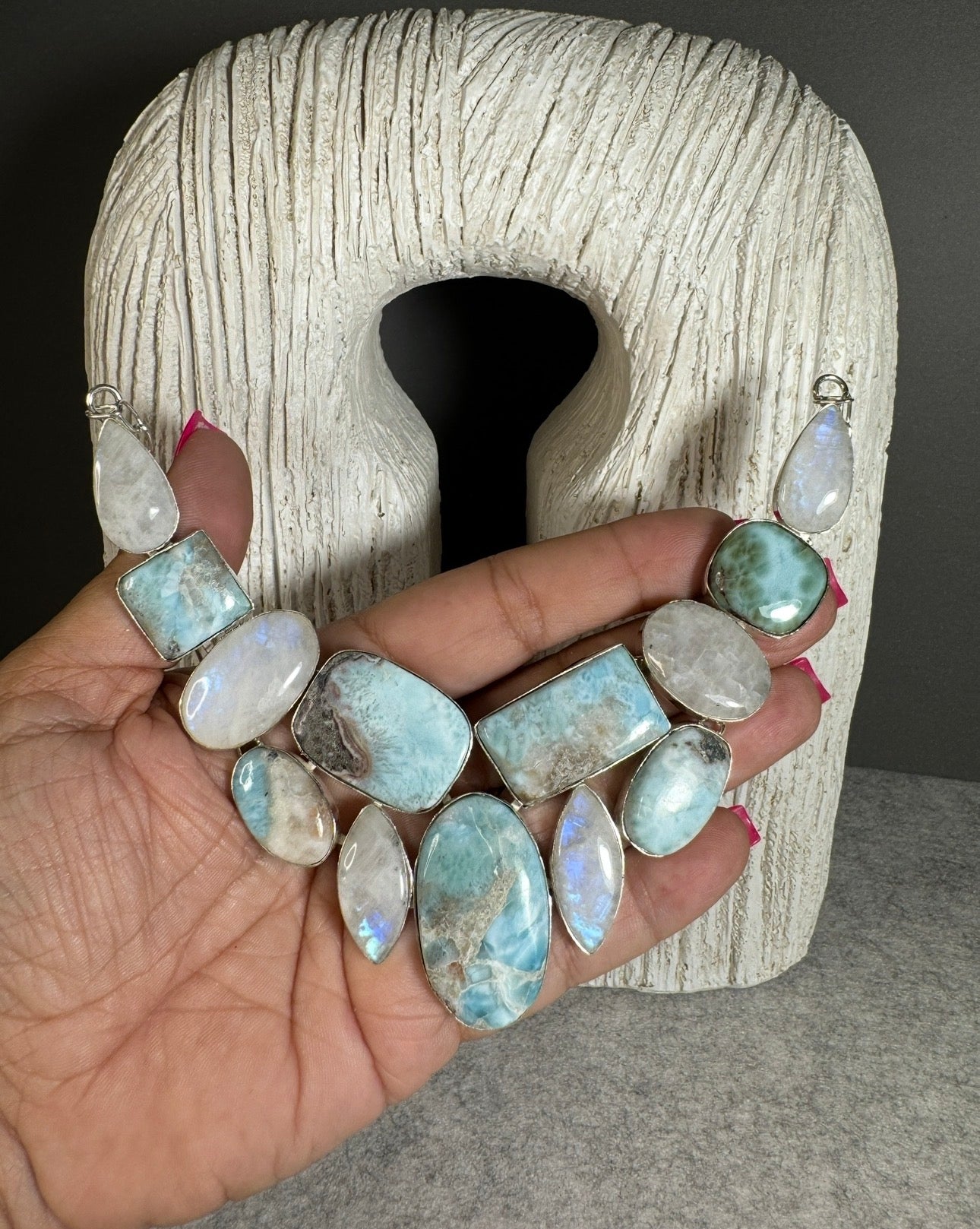 LARIMAR Y RAIMBOW MOONSTONE