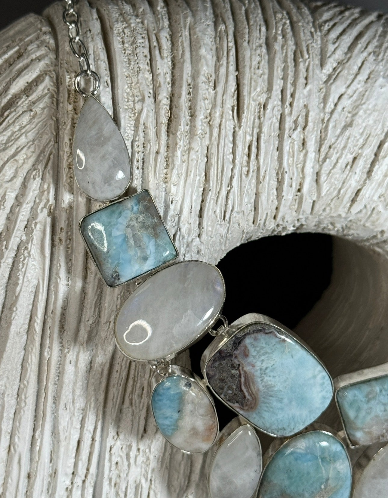 LARIMAR Y RAIMBOW MOONSTONE