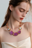 Collar de Rubi Rough, Carnelian y Perlas