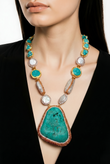 COLLAR TURQUESA CON PERLAS