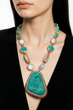 COLLAR TURQUESA CON PERLAS