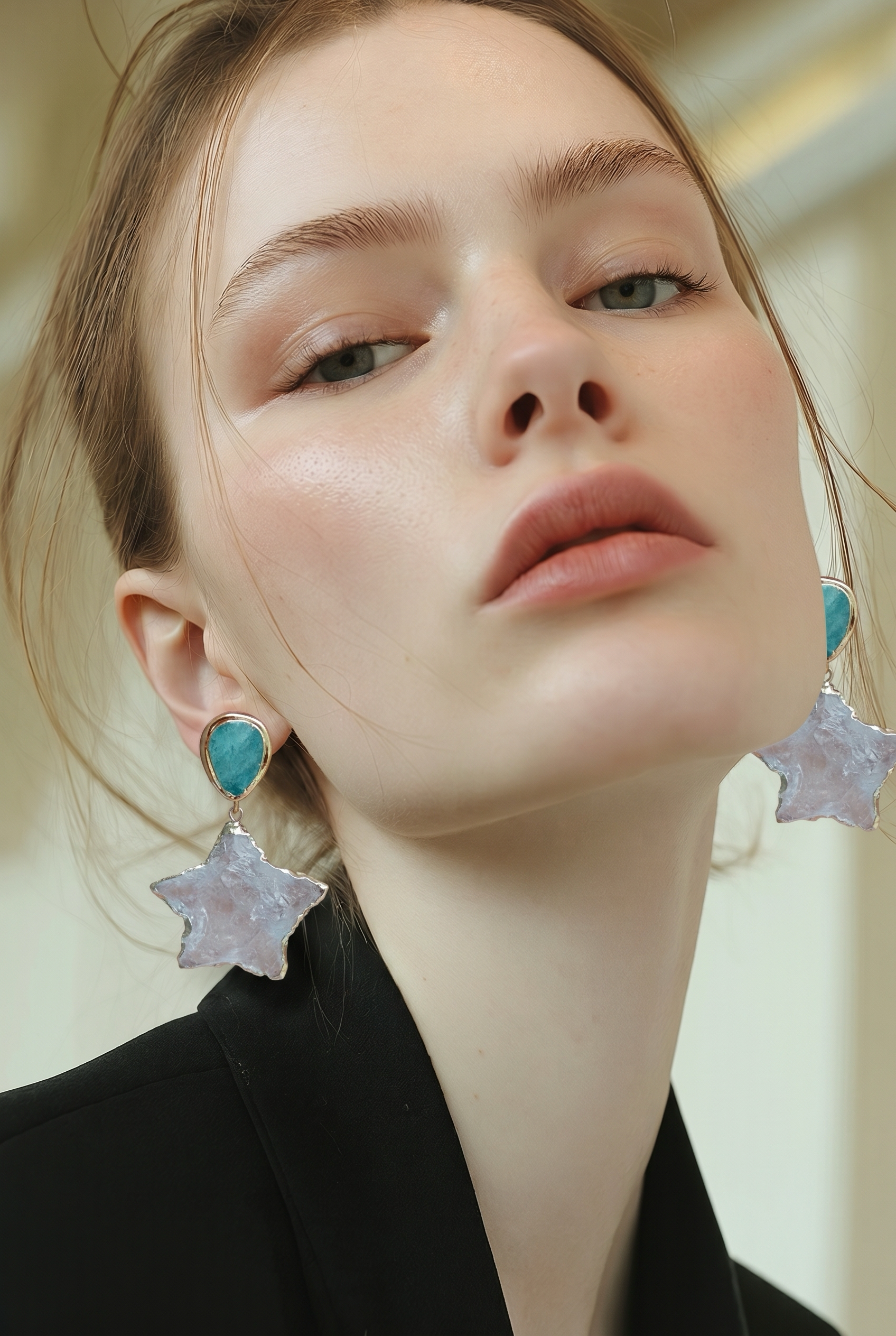 PANTALLAS ESTRELLAS CUARZO TRANSPARENTE Y AMLAZONITA