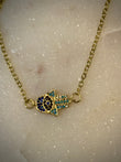 Cadena Hamsa Hand con piedras