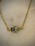 Cadena Hamsa Hand con piedras