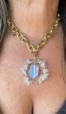 Collar de cuarzo transparente y Opalo