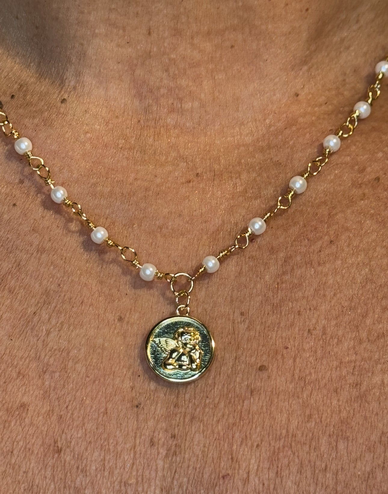 Angel de la Guarda con Perlas