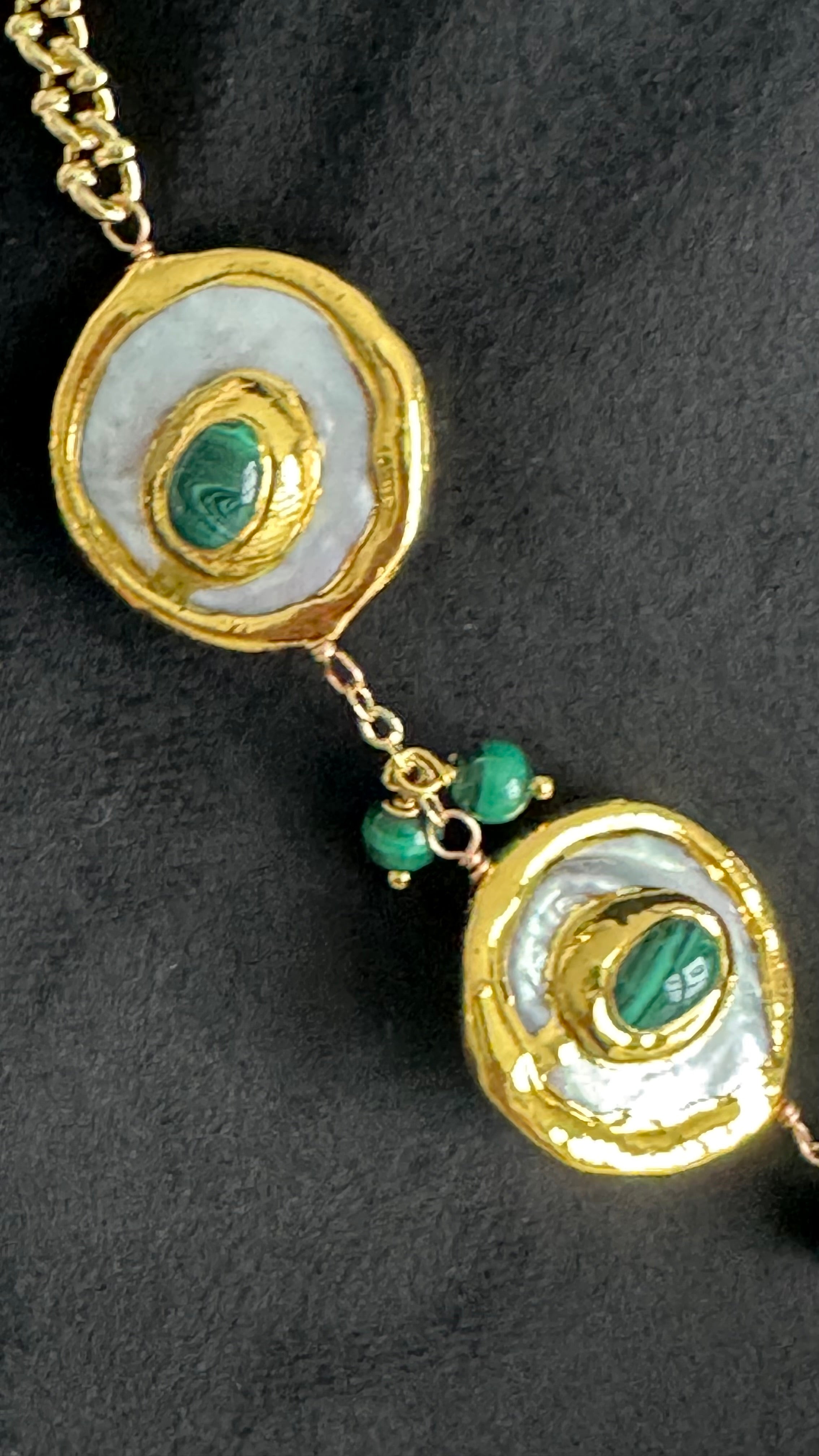 Collar de Perlas con Malaquita