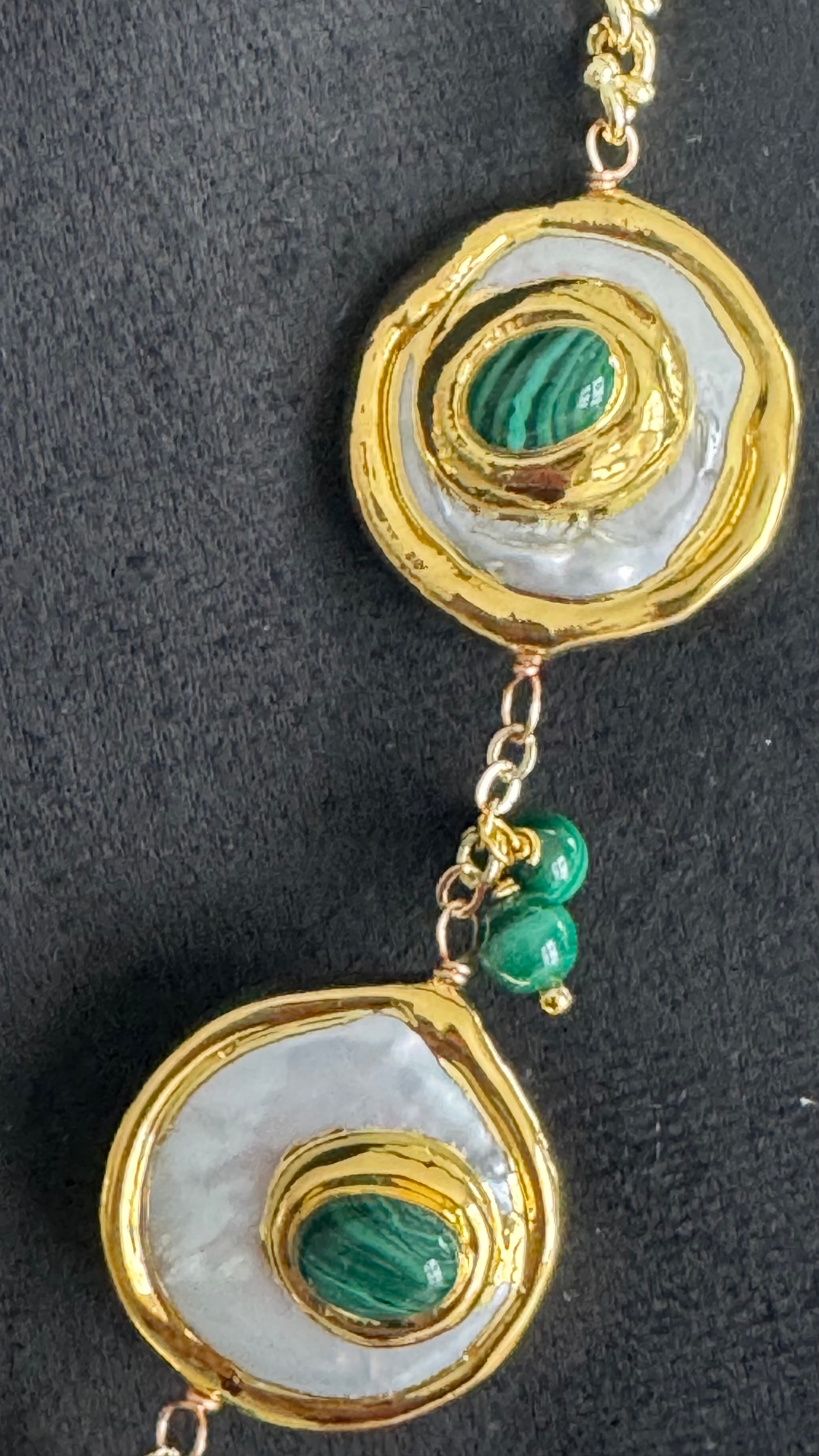 Collar de Perlas con Malaquita